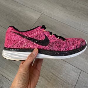 Nike Flyknit Lunar 3 - Pink Foil/Black - Size 6W